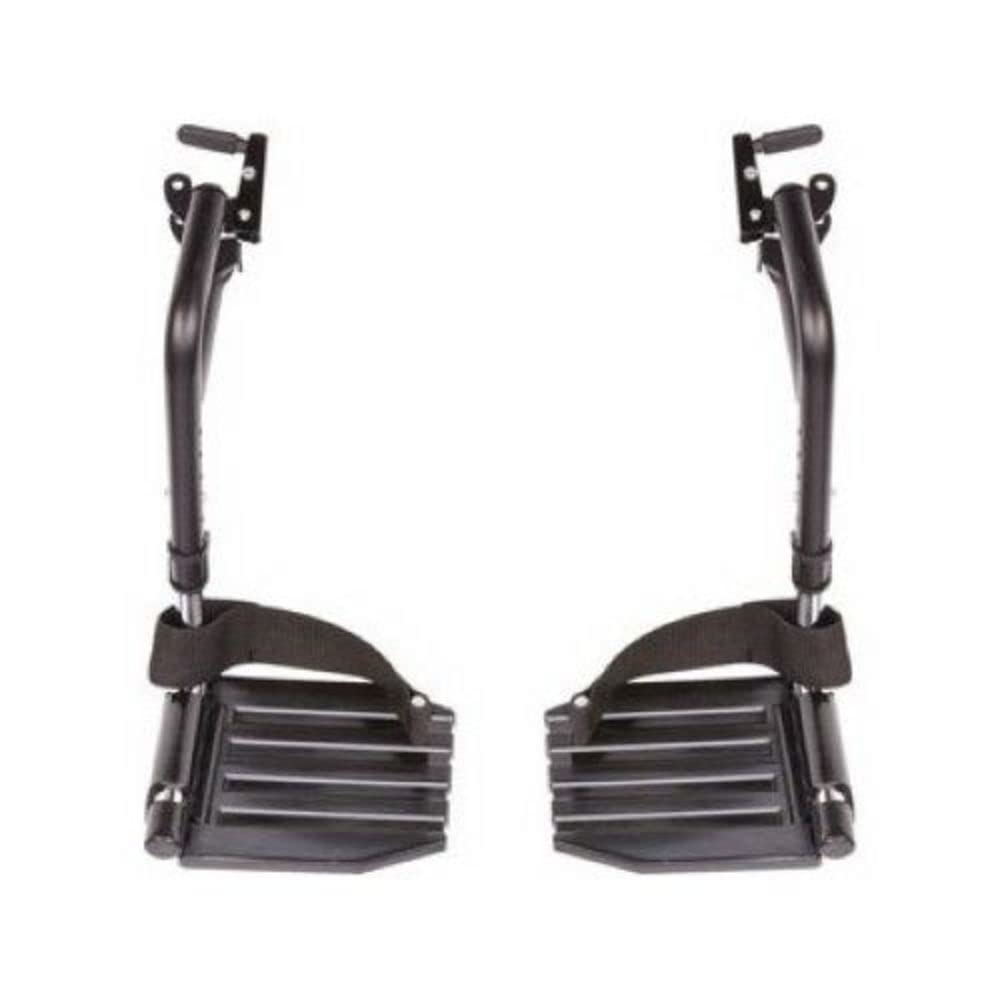 Invacare Wheelchair Hemi Footrests with Aluminum Footplates And Heel Loops, 1 Pair, T93HAP: Industrial & Scientific