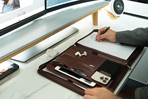 AZORIS Premium® Cartella Portadocumenti A4 marrone...