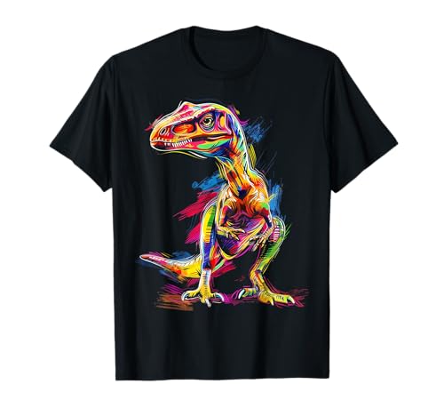 Velociraptor Vélociraptor coloré Motif dinosaure T-Shirt