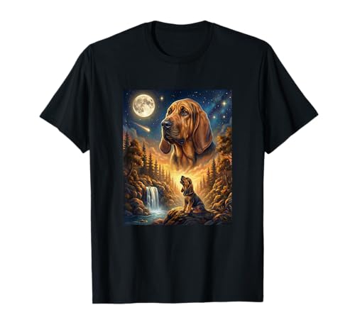 Howling to The Moon Meme Animal Dog Bloodhound T-Shirt