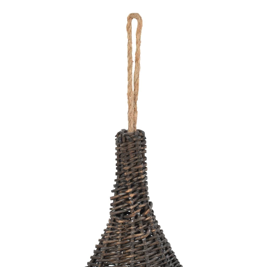 Cuccia per gatti in vimini naturale con cuscino, cuccia per gatti a forma di tipi, 40 x 60 cm, cestino in vimini da appendere per gattini e gatti piccoli, grigio