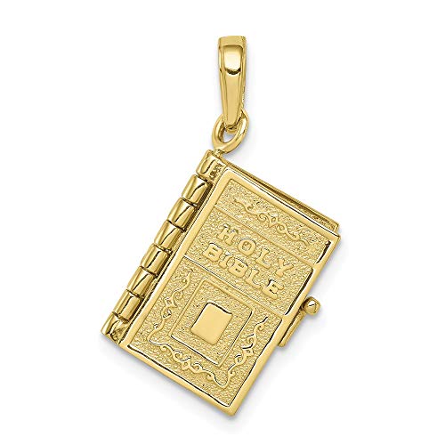 10K Yellow Gold Charm Necklace Pendant with 18