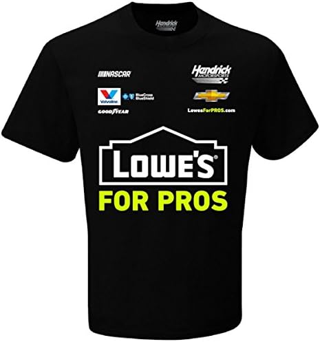 Checkered Flag Men's 2018 NASCAR Uniform Sponsor T-Shirt-Jimmie Johnson #48-Lowe's-Black-XXL