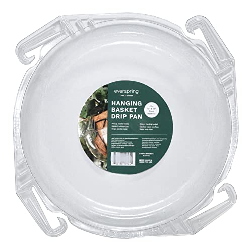 Curtis Wagner Plastics Hanging Wire Basket Coco Drip Pan (5 Pack) Clear Basket Plastic Planter, 8.25” Top, 2.50" Depth, Used Outdoor & Indoor Plant Hanger For Window Shelf & Room Wall Décor #TOP3