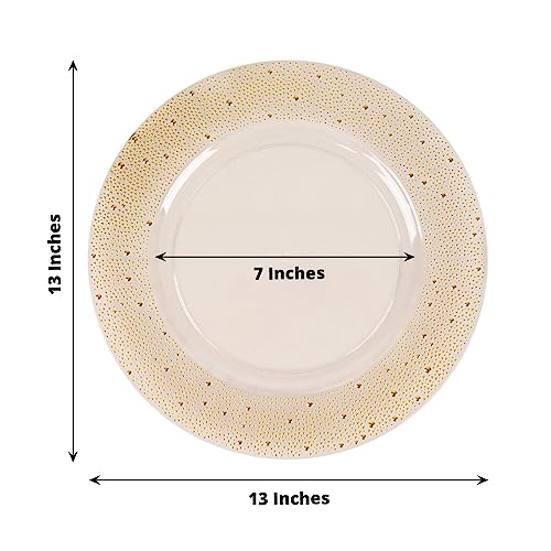 Platos desechables redondos con perlas doradas 13 pulg pack 6 miniatura 3