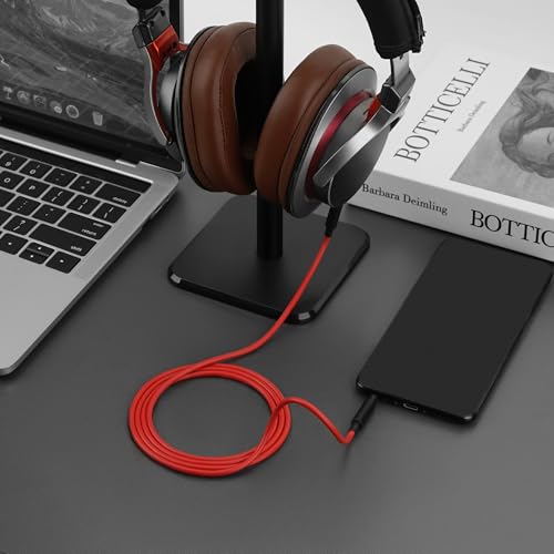 Image of GEEKRIA Audio Cable Compatible with Yamaha YH-L500A, ATH-SR5, ATH-AR3BT, ATH-M20xBT, ATH-M50xBT2, Pioneer SEMS7BT Headphones, 3.5mm Aux Replacement Stereo Cord (4ft /1.2m)