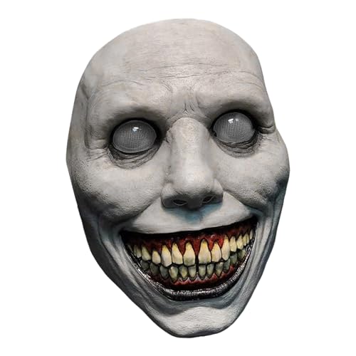 ZHIVEMEi Halloween Maske Horror Scary Maske Lächelnde Dämonenmaske Latex Gruselmaske Realistische Horror Maske Halloween Gruselige Masken Für Karneval Fasching Halloween Cosplay
