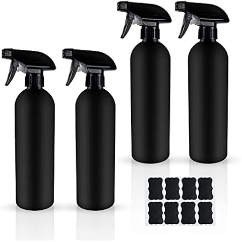 GZkedu Botella Spray Plástico 500ml Negro Cover