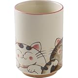 みのる陶器 水晶ねこ 湯呑 ピンク