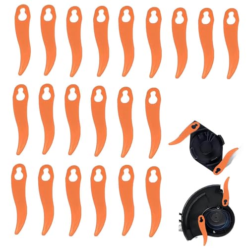50 cuchillas de repuesto para cortabordes de plástico, juego de cuchillos duraderos para recortadora de batería, alternativa a los cuchillos de metal, rendimiento de corte preciso