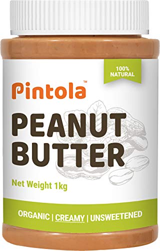 Image of Pintola All Natural Peanut Butter (Crunchy) (1 kg) (Unsweetened, Non-GMO, Gluten Free, Vegan) + Pintola Organic Peanut Butter (Creamy) (1kg)