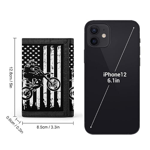 Motocross Dirt Bike Trifold Wallet Front Pocket Credit Card Holder with Coin Purse Travel for Men Women2