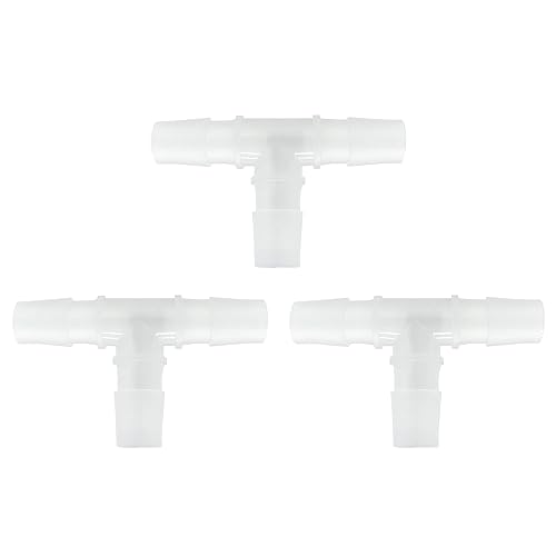 Manguera de plástico de 58 "para manguera de 3 vías en forma de T, accesorio de púas para aceite de agua de ozono (paquete de 3)