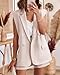 KIRUNDO Two Piece Outfits for Women Dressy Sleeveless Blazer and Shorts Sets with Pockets Fashion Summer Clothes(Beige, Medium)