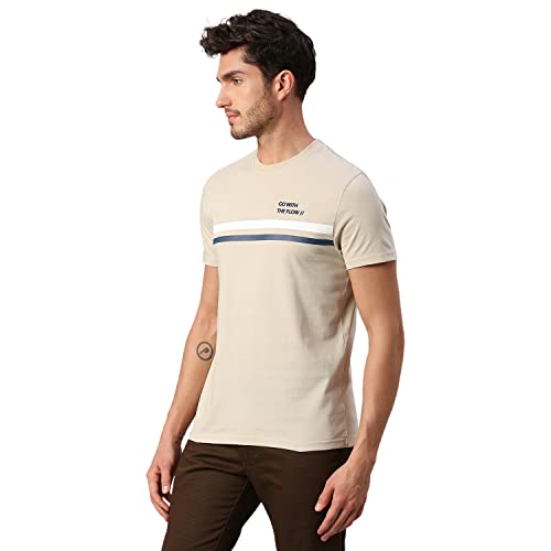 Image of Dennis Lingo Men's Pure Cotton Striped Half Sleeves Casual T-Shirt