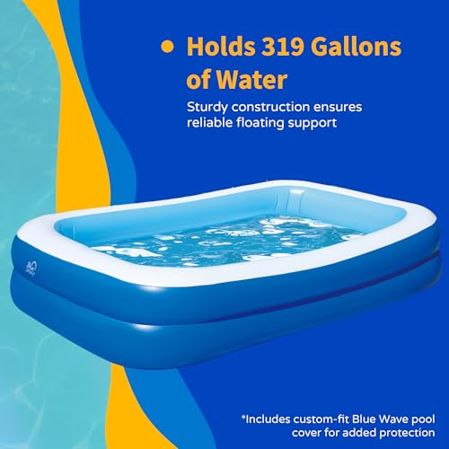 Image of Inflatable 103-in x 69-in x 22-in Deep Rectangular Family Pool with Cover