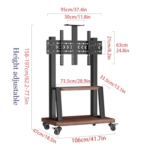 Soporte Móvil para TV con Ruedas y Estantes miniatura 7