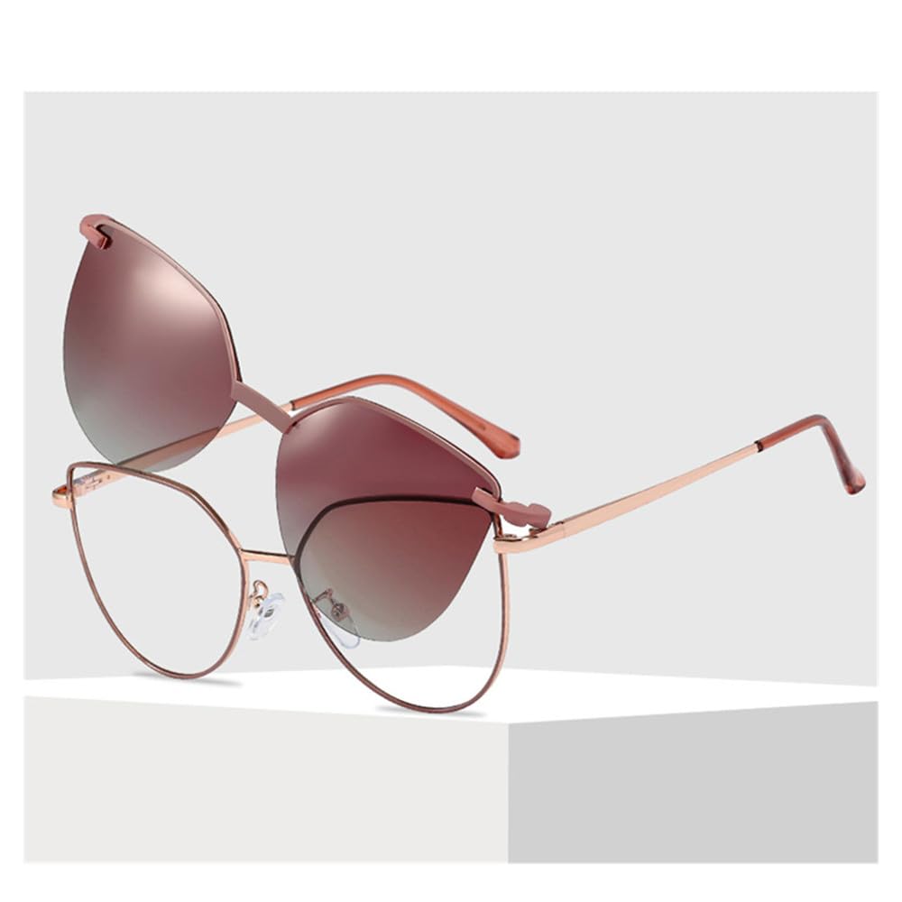 magnetischer Clip auf polarisierte Sonnenbrille weibliche Brillenrahmen Frauen Autofahren
