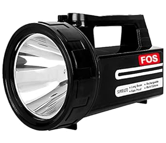 FOS LED Search Light 5W Rechargeable Handheld Torch (Range up to 600 Meters.) with 4400 mAh Lithium-ion Battery