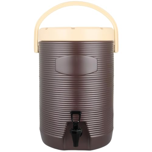 Quxxuol ウォータージャグ 保温ポット コーヒーポット ドリンクサーバー ミルクピッチャー 卓上ポット お茶サーバー 大容量 漏れ防止 蛇口付き 長時間保温 ポータブル 耐久性のある 家庭用業務用 (コーヒー色,17L-蛇口付き)