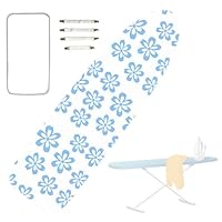 Encasa Homes Replacement Ironing Board Cover met Extra Dikke 4mm Vilten Stootkussen - Grey - Elegante kleuren Katoen, Elastiek,(Fits Standard Medium Boards of 112 x 33 cm) Warmtereflecterend