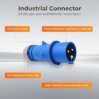 Industrial Plug Connector,3 Pin Connector 16A 220V-250V 2P+E Waterproof IP44 CEE/IEC Waterproof Aviation Male Industrial Connector IEC60309 Standard