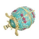 Boîtes à bijoux uniques en forme d'œuf : ces boîtes à bijoux de collection en émail, en forme d'œuf, constituent un cadeau attentionné pour célébrer des occasions spéciales comme les mariages ou pâques. elles transmettent un charme européen distinctif et offrent un rangement à bijoux vintage de style européen. ornement en forme d'œuf doré