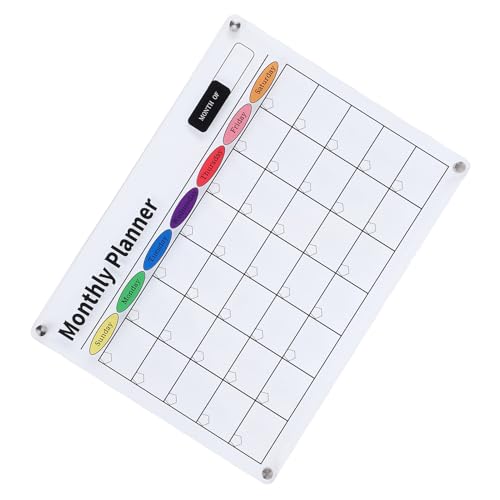 Calendrier magnétique effaçable à sec en acrylique pour frigo