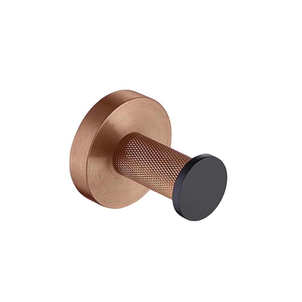 Accesorios de Hardware de baño Barra de Anillo de Toalla de Acero Inoxidable Estante de Papel higiénico Gancho para Abrigo Juego de Soporte para pañuelos Oro Rosa Cepillado, Gancho para Bata