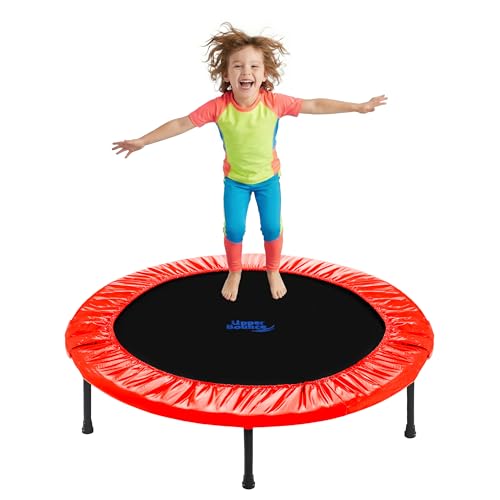Image of Machrus Upper Bounce Mini Rebounder Trampoline for Adults and Kids, Exercise, Indoor Fitness, Foldable Round Jumping Exerciser, Supports up to 220 lbs