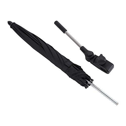 Miniatura 9 de Sombrilla de playa, sombrilla para el sol, cochecito de bebé, paraguas de cochecito de bebé, paraguas UV con abrazadera para carretilla, silla de