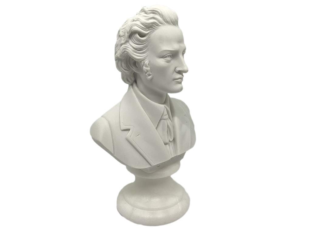 Busto Statua Design: Chopin - Riproduzione busto, scultura in marmo e resina - circa 15 cm, 350 gr. - Prodotto Made in Italy - Idea Regalo Casa