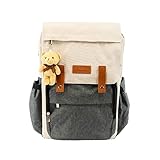 Mochila Maternidade Impermeável Multiuso BH Store Cinza e Bege