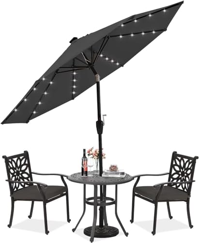 ABCCANOPY Durable Solar Led Patio Umbrellas with 32LED Lights 11FT (Dark Gray) - Image 3