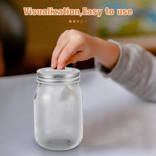 Boîte d'épargne en verre HEMOTON avec couvercle à fentes pour garçons et filles - 5
