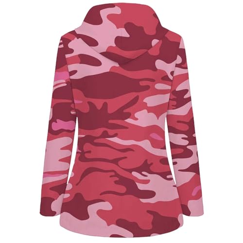 Camo Sweatshirt Hoodie for Women 2025 Fall Fashion Drawstring Winter Thick Warm Camouflage Parka Coat2