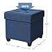 SONGMICS Storage Ottoman, Small Ottoman Foot Rest with Legs, 15 x 15 x 15.7 Inches Foot Stool, Load up to 660 lb, for Living Room, Bedroom, Dorm, Midnight Blue ULSF14IN
