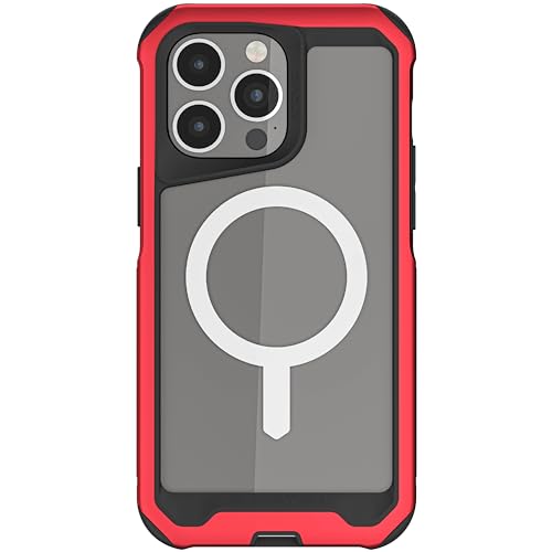 ゴーステック アトミックスリム for iPhone 15 Pro Max レッド Magsafe対応 耐衝撃 GHOCAS3531