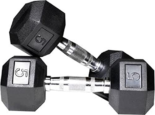 Kizlo Dumbbells Set for Home Gym | Fitness Equipment for Men & Women | Rubber Coated, Hexa Shaped | Workout Core, Arms, Chest | Use with Gym Bench (Black, 10KG PAIR) (B09BB88G3F) Amazon Price History, Amazon Price Tracker