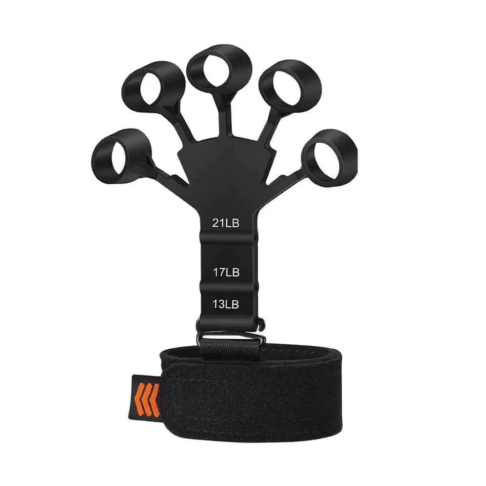 ZORDIK Finger Grip Strengthener - 6 Resistance Levels - Black - Metal, Rubber, Cloth Strap - Wrap - Hand Strengthener-image-33