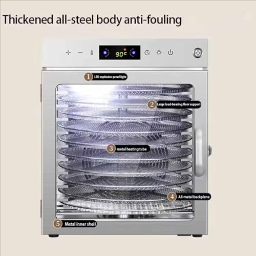 Compact Electric Food Dehydrator, 220V - Adjustable Temperature Vegetable & Fruit Dryer for Home Use, 35.5x47.5x43.5 cm, Ideal for Food Processing & Preserving