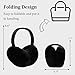 Yuoahcn Women Girls Ear Muffs Fashion Warm Plush Earmuffs Winter Foldable Ear Warmer Windproof Adjustable Earmuff (Dark Black)
