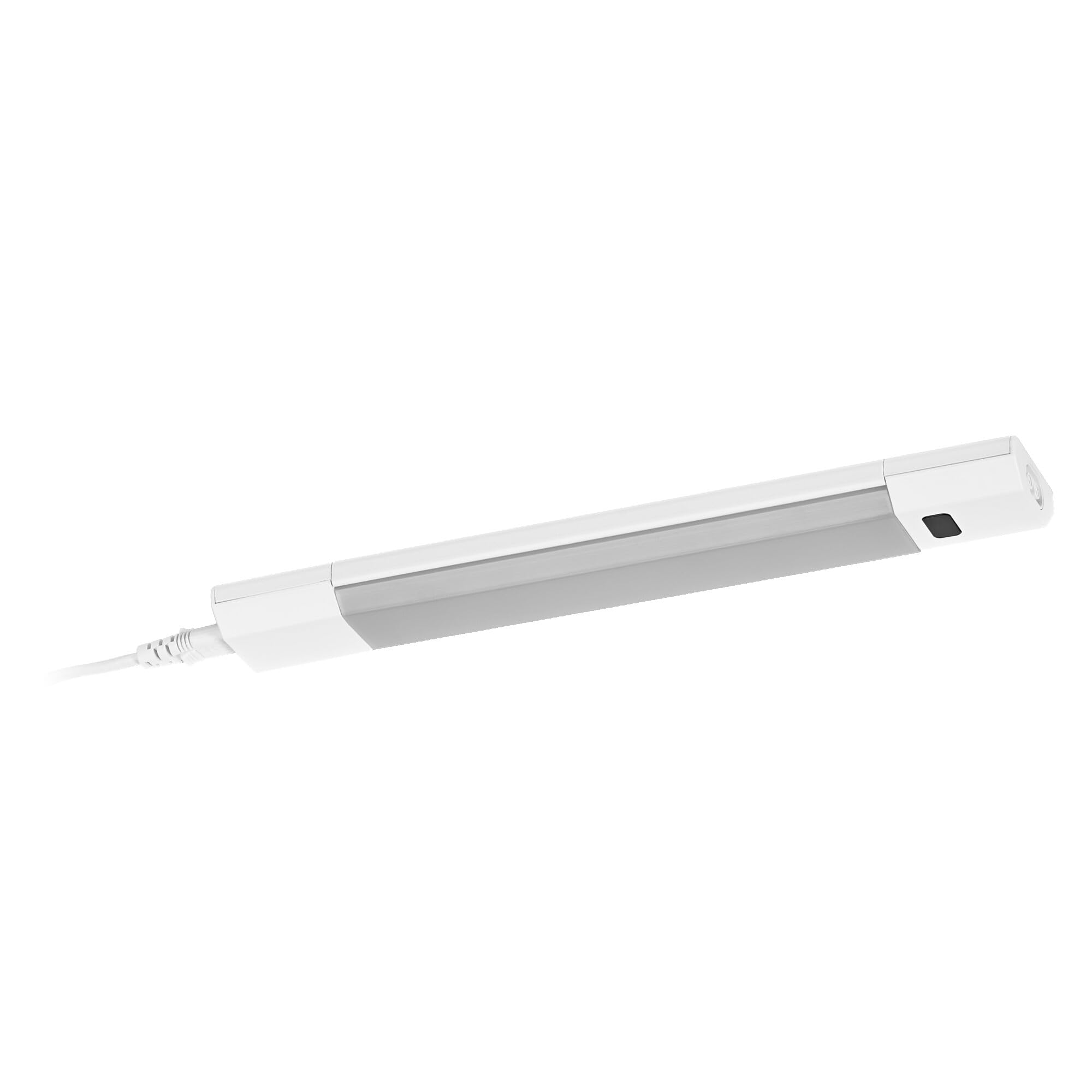 LEDVANCE Linear Edge Sensor Luminaria bajo mueble de alto voltaje con RGBW, 30cm, regulable, 4W, 230lm, 3000K, luz blanca cálida, aluminio blanco, IP20, mando a distancia blanco
