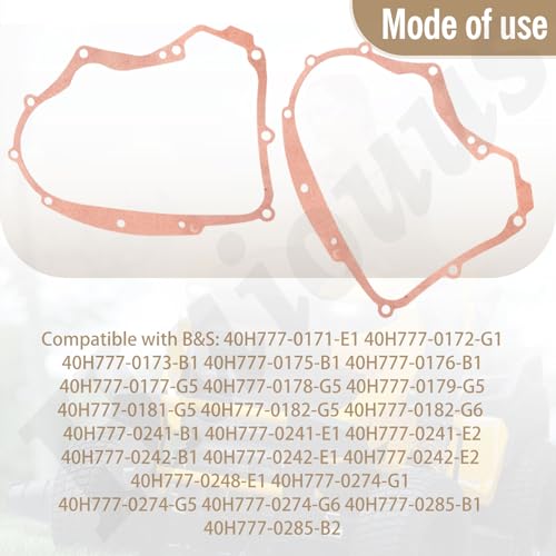 Image of 2 Set 594195 Crankcase Gasket & 795387 Oil Seal Compatible with B&S Toro Engines 40H777, 40G777, 74812, 74814, 13AT61RH048