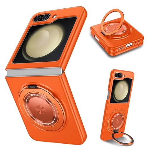 Coque Galaxy Z Flip5 finition anti-rayures couleur orange premium