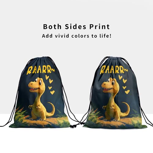 Image of Nerxy Cute Dinosaur Gymnastics Grip Bag - Dino Grip Bags for Gymnastics Mini Gym Bag Prehistoric Animal Drawstring Storage Pouch Adjustable