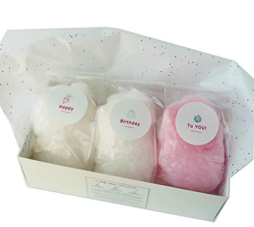 Happy Birthday to YOU Organic Fresh Cotton Candy Birthday Gift Idea Gift Basket with NEW Gift Box 3 Qty