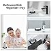 MicoYang Silicone Bathroom Soap Dishes with Drain Spout-Bathroom and Kitchen Sink Organizer,Sponge Holder,Dish Soap Tray,Perfect for Dispenser,Scrubber,Bottle,Cup on Sink or Counter-Black 4.9