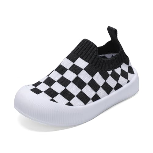 ORAWU Baby Boys Girls Shoes Infant Toddler First Walkers Sock Shoes Unisex Lightweight Mesh Breathable Non Slip Soft Sole Sneakers (Black Infant 12 Months Age Range US Footwear Size System 18 Months Medium)