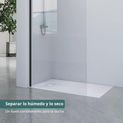 Plato de ducha 120x90 cm blanco SMC efecto piedra con desaguadero angular de 90mm EMKE 8